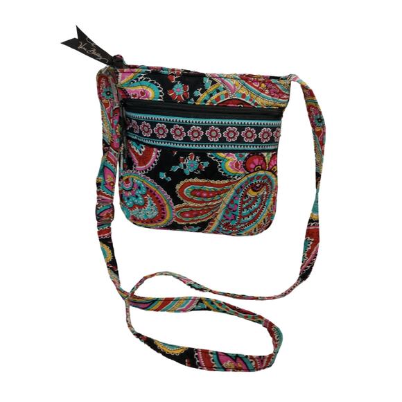 Vera Bradley Parisian Paisley Print Small Crossbody Bag Multicolor 8" x 8" x 1" - Picture 1 of 6